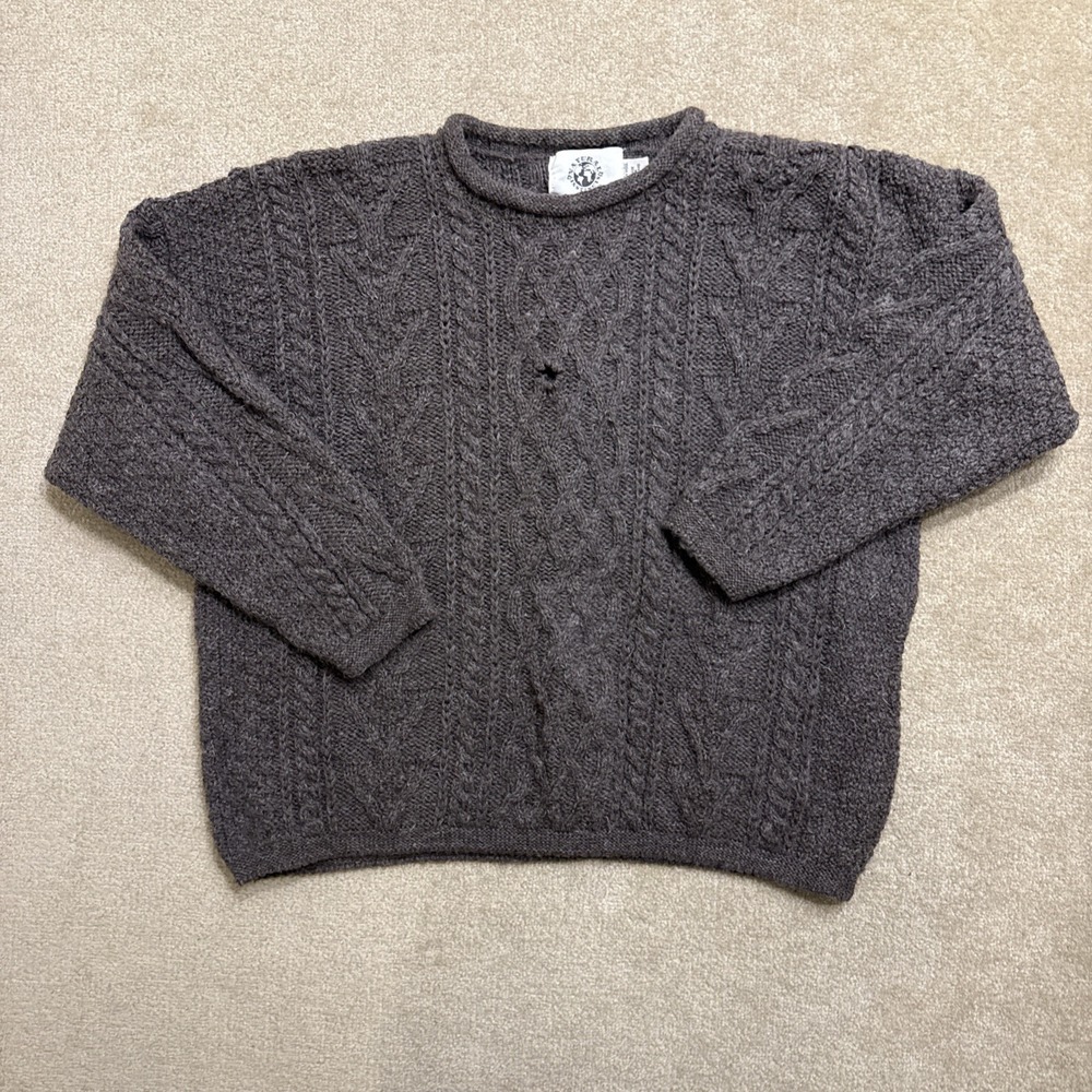 Natural Instincts Undyed Wool Knit Sweater Made In Ireland Womens XL Vintage Y2K